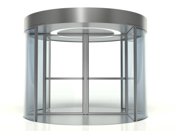 istock Revolving door isolated on white 1864893785