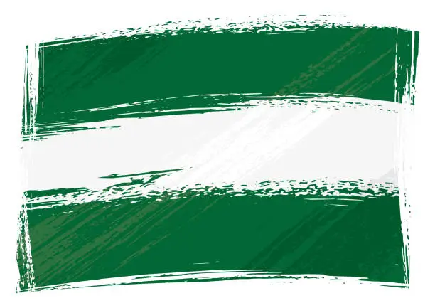 Vector illustration of Grunge Andalusia flag