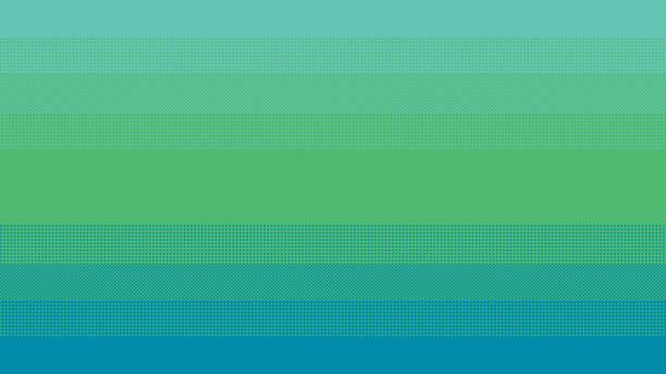 istock Seamless background in pixel art. Green to blue halftone dithering backdrop in 8 bit style. Vector illustration. 1864910666