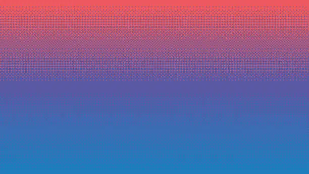 Vector illustration of Pixel art neon colored gradient background. Dithering vector illustration.