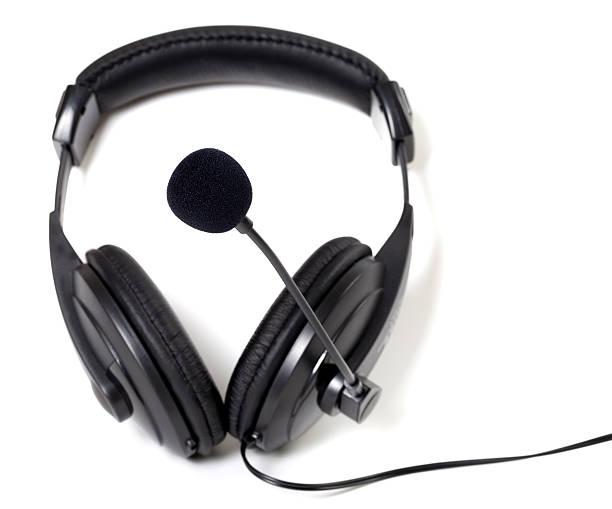 istock Headphones with microphone on white background. 186491162