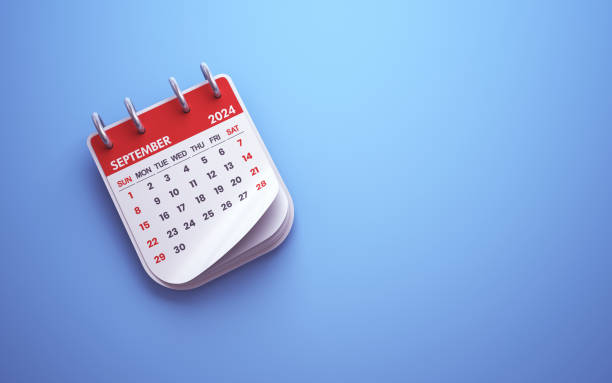 istock September 2024 Calendar on blue background, Desk Calendar 1864913888