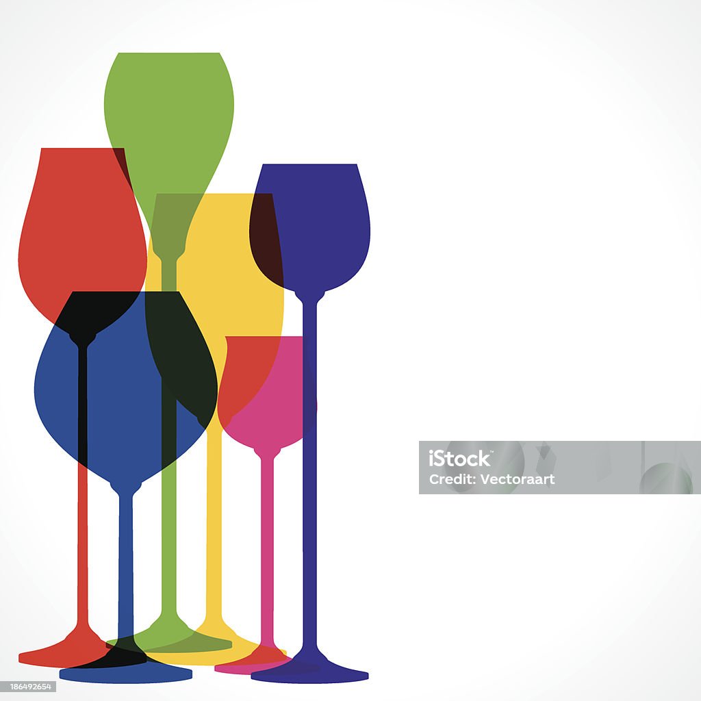 Couleur de verre de vin - clipart vectoriel de Cocktail - Alcool libre de droits