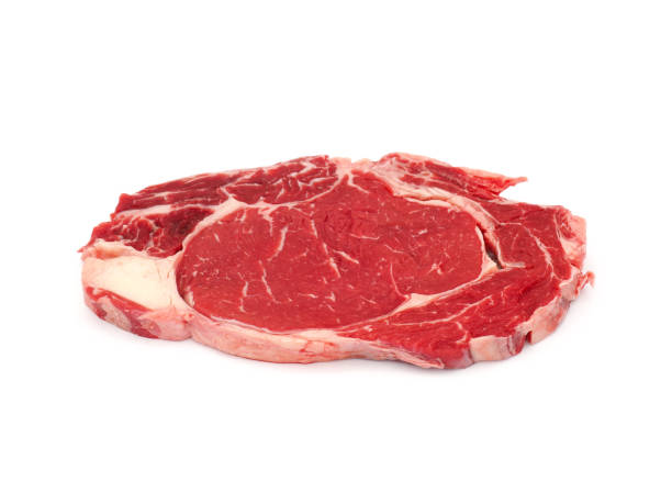 istock Raw Danish steak isolated on white background 1864936503