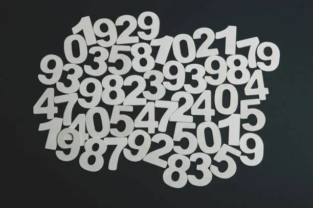 Photo of Background or texture of numbers. Banking or currency. Business and economic growth.