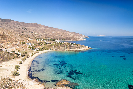 The beach Psili Ammos of Serifos island in Cyclades, Greece