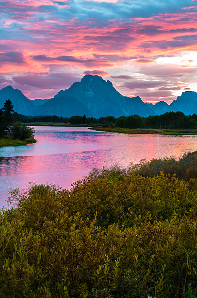 istock Beautiful Sunset at Grant Tetons 186504441