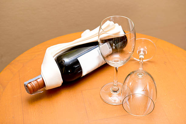 istock red wine with glass on the table 186508347