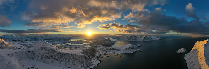 Aerial view of lofoten Island.