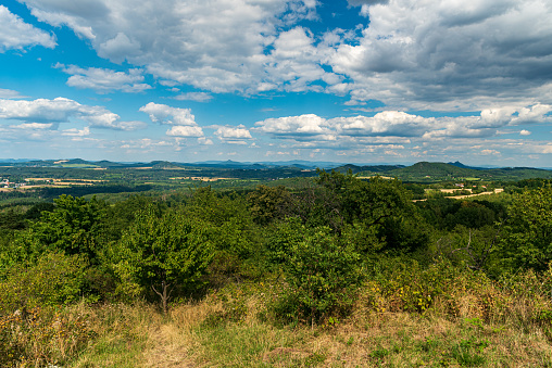 View from Nedvezi hill near Duba town in Czech republic during beautiful summer day