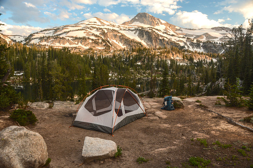 Tent pitched in the Eagle Cap Wilderness, Wallowa–Whitman NF, Oregon