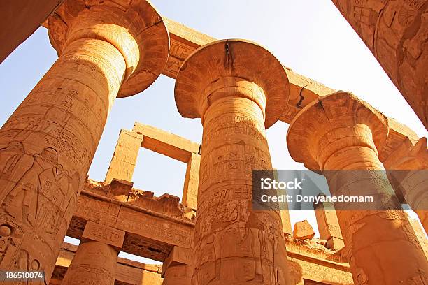 Gran Sala Hipóstila Del Templo De Karnak Luxor Complejo Foto de stock y más banco de imágenes de Imponente