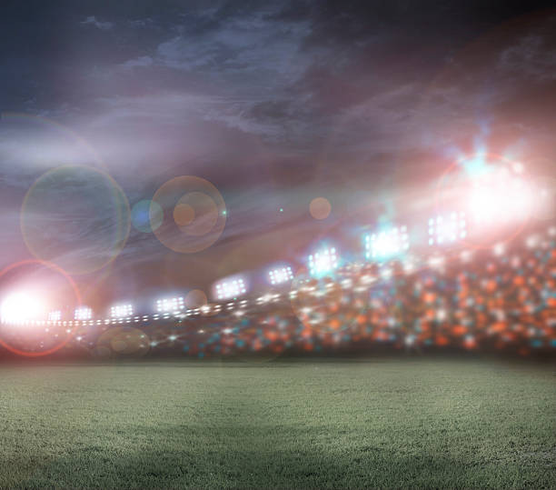 istock Image of crowded stadium with spotlights 186510973
