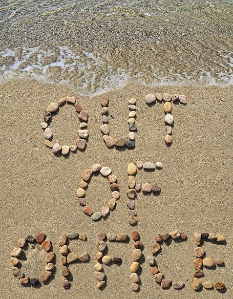istock Out of office washed by waves 186515321