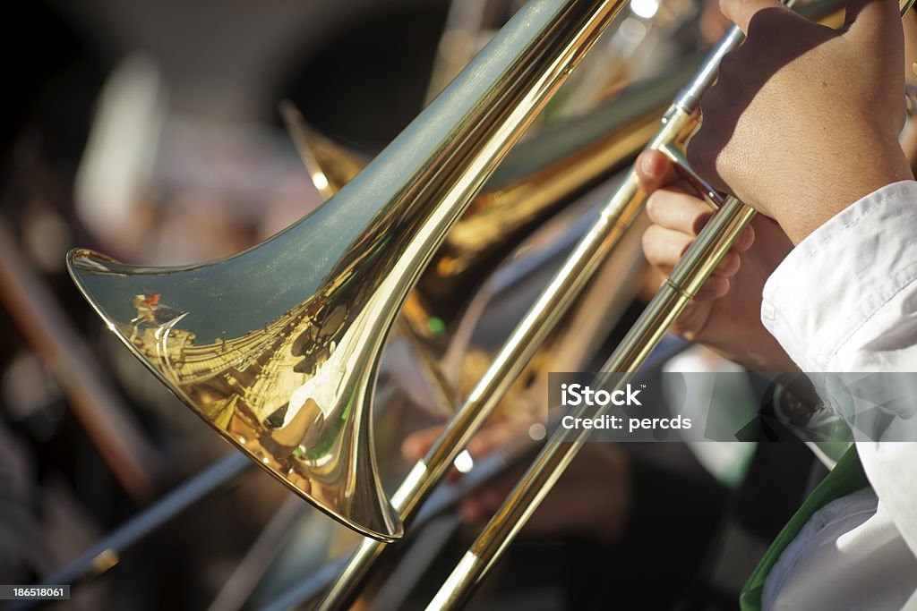 Jogar trombone - Royalty-free Trombone Foto de stock