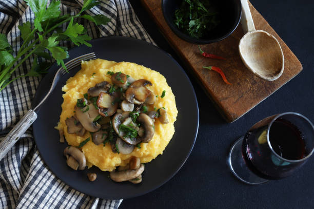 istock Polenta with champignon mushrooms and parsley 1865181522