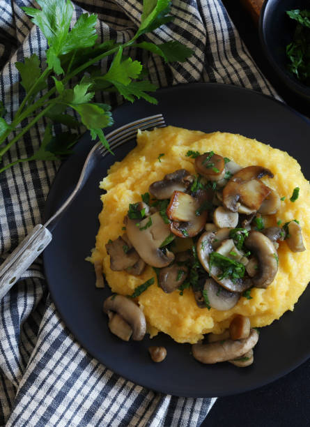 istock Polenta with champignon mushrooms and parsley 1865182047
