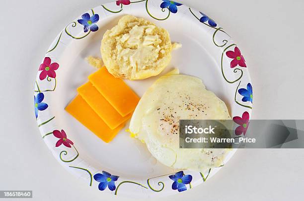 Fried Egg On Biscuit Stock Photo - Download Image Now - Baked, Breakfast, Butter