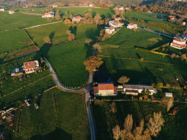 istock Houses in a rural area from above 1865214859