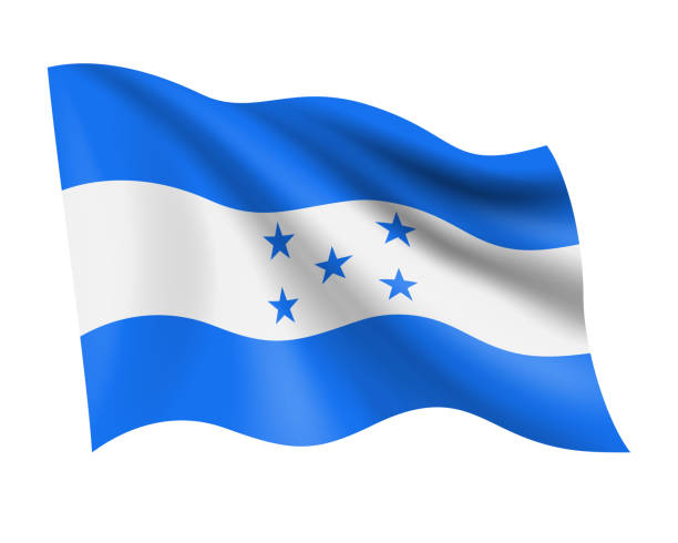 istock Honduras - vector waving realistic flag. Flag of Honduras isolated on white background 1865221294