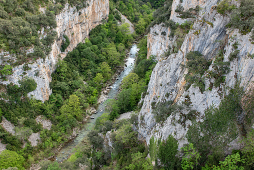 La Foz de Arbayún canyon in the province of Navarra, Spain