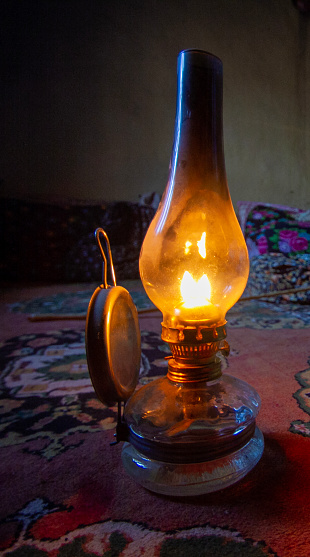 When there is no electricity, gas lamps are used.