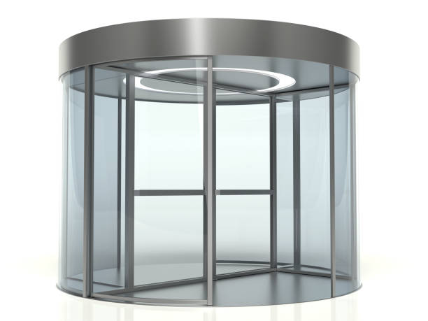 istock Revolving door isolated on white 1865253932