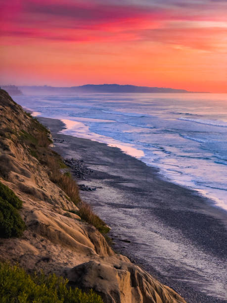 istock Coast Overlook with Stairs to Beach at Sunset 1865254976