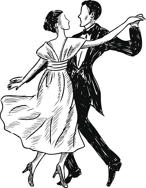 ilustrações de stock, clip art, desenhos animados e ícones de casal da dança - men 20s cut out 30s