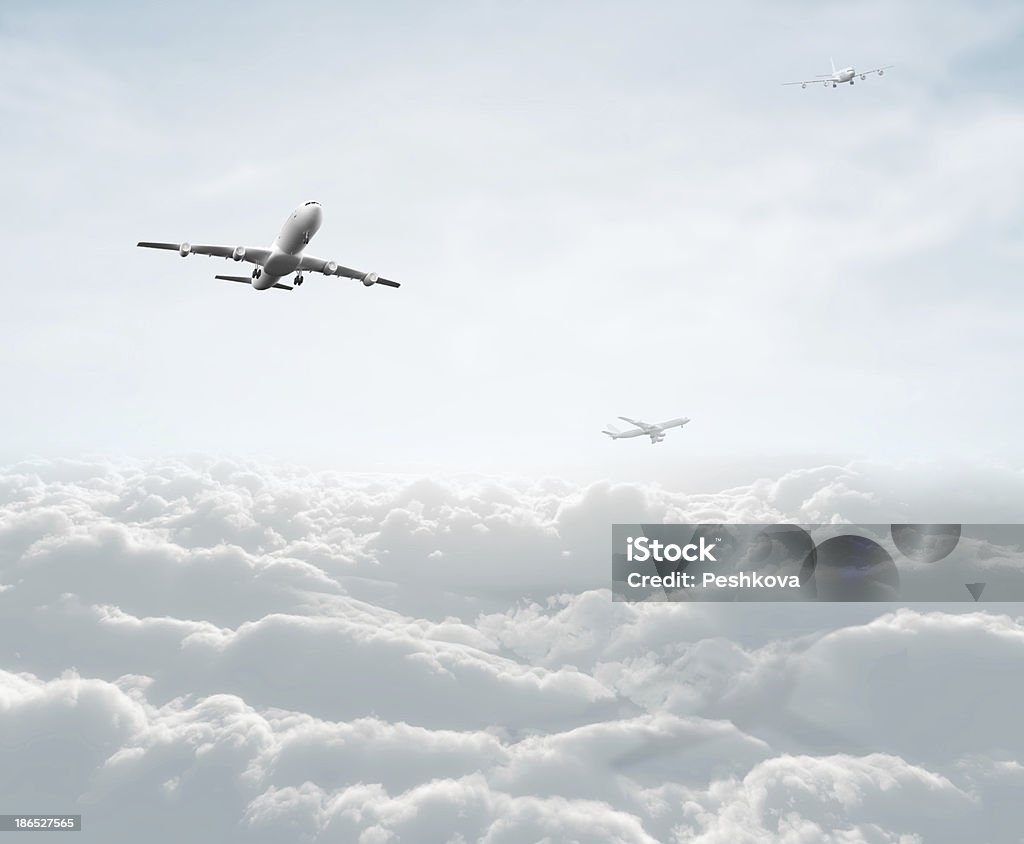 passenger plane Large passenger plane flying in the blue sky Air Vehicle Stock Photo