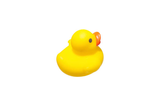 istock yellow plastic funny duck on white background 1865276618