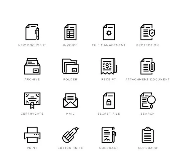 Vector illustration of Document icons