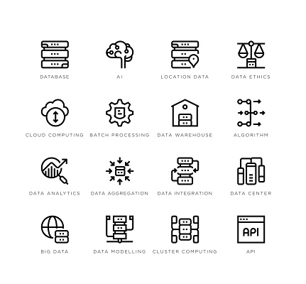 Data analytics icons