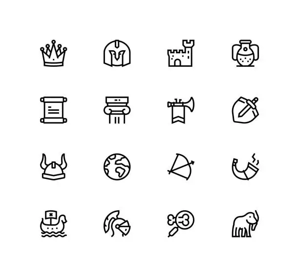 Vector illustration of History icons