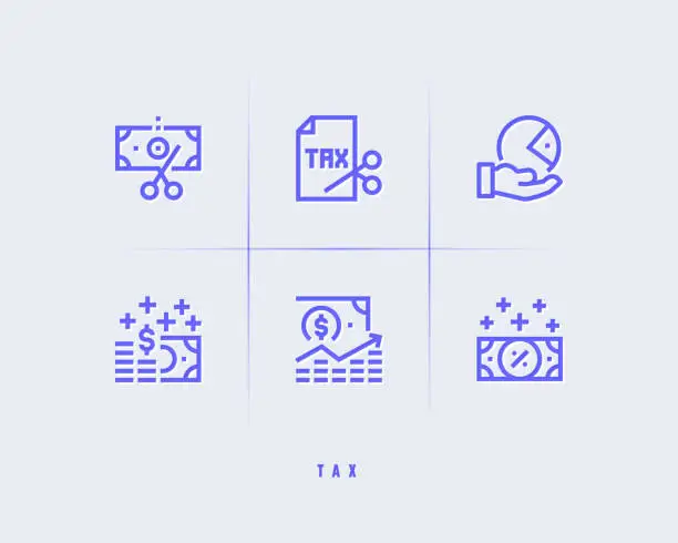 Vector illustration of Tax icons
