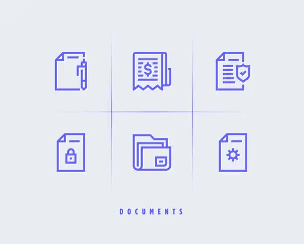 Vector illustration of Document icons