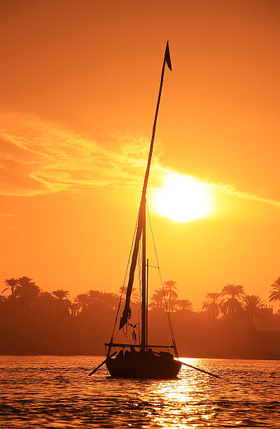 istock Felucca boat sailing on the Nile river at sunset, Luxor 186530786