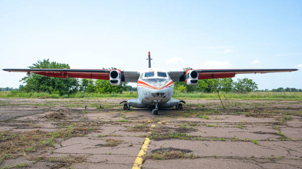 istock Abandoned plane at an abandoned airfield 1865317765