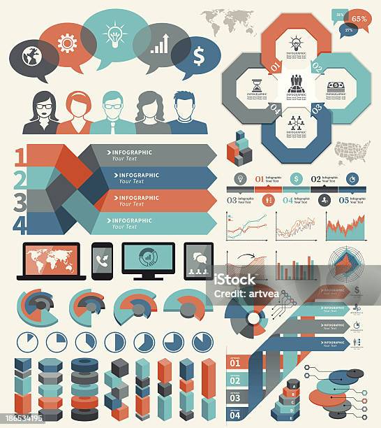 Infographic Elements Stock Illustration - Download Image Now - Illustration, Men, Solution