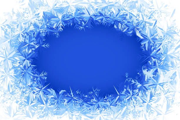 Vector frost frame Blue frosted window. icicle snowflake winter brilliant stock illustrations