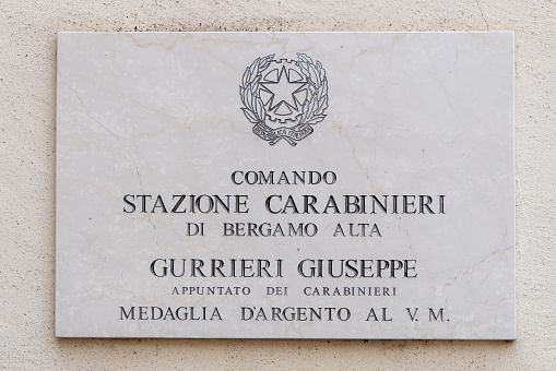 Bergamo, Italy, August 1, 2023. police station of the carabinieri command