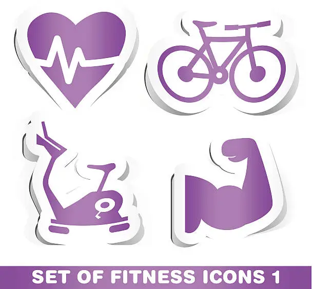 Vector illustration of Set of Fitness Icons 1.