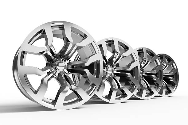istock Car alloy wheel isolated over white 186534896