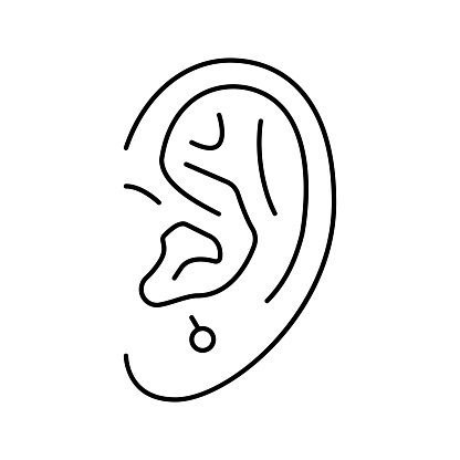 anti tragus piercing earring line icon vector. anti tragus piercing earring sign. isolated contour symbol black illustration