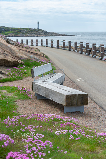 Beautiful coastline promenade in Varberg at the Swedish west coast.