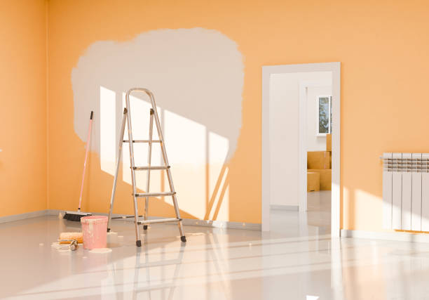 istock 3D Rendering of Sunny Room Interior with Painting Renovation in Progress 1865359909