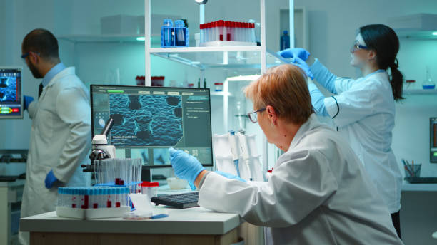 istock Medical research scientist typing genetic codes on pc 1865364174