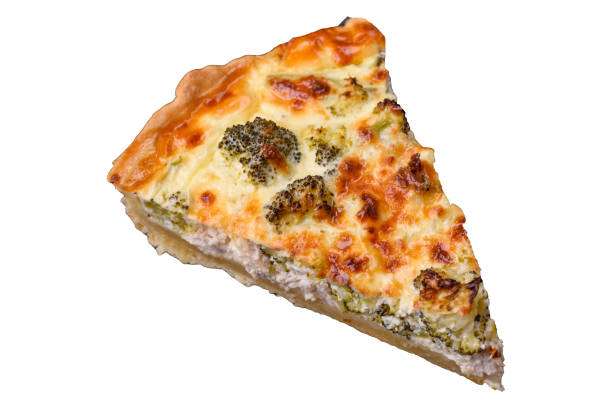 istock Delicious quiche with broccoli, cheese, chicken, spices and herbs 1865370926