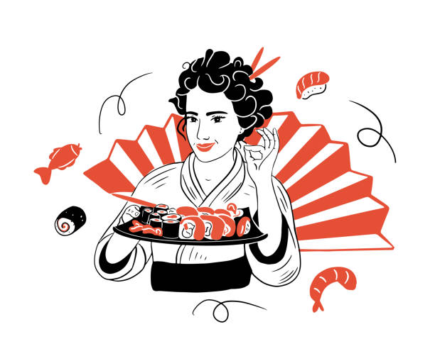 230+ Drawing Of The Woman Fishing Stock Illustrations, Royalty