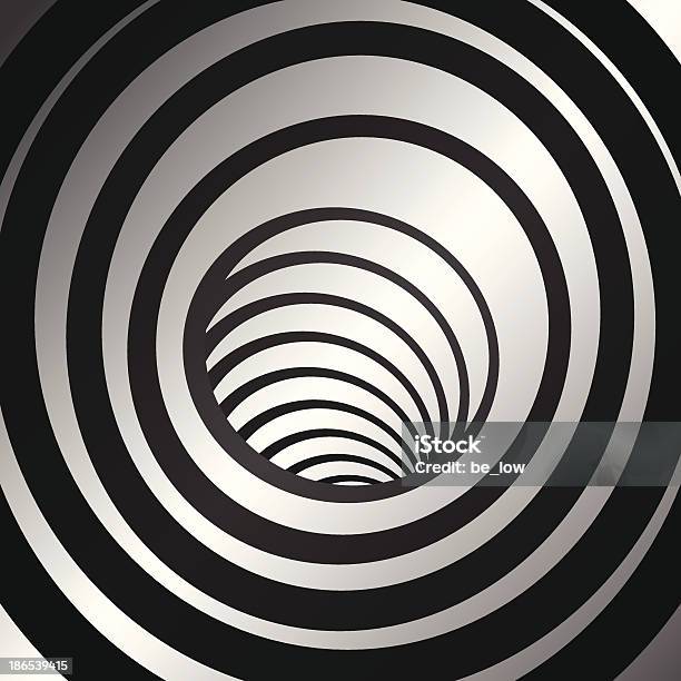 Black And White Tunnel Stock Illustration - Download Image Now - Abstract, Backgrounds, Circle